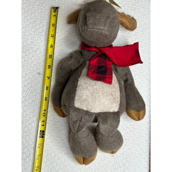 Hallmark Moose Broose Plush Toy Stuffed Animal With Red Plaid Scarf 14" Tall - Picture 5 of 5